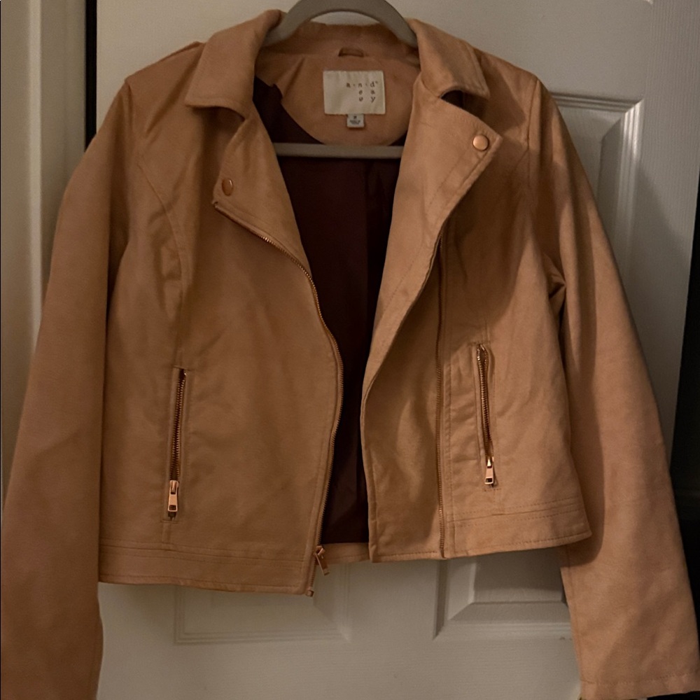 Target light rose color Leather Jacket for Women